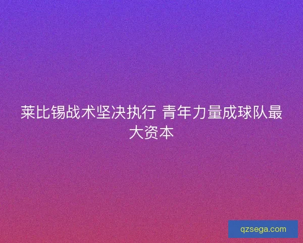 莱比锡战术坚决执行 青年力量成球队最大资本