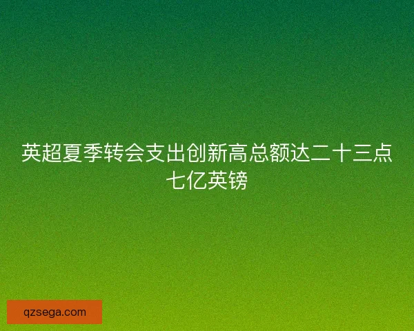 英超夏季转会支出创新高总额达二十三点七亿英镑