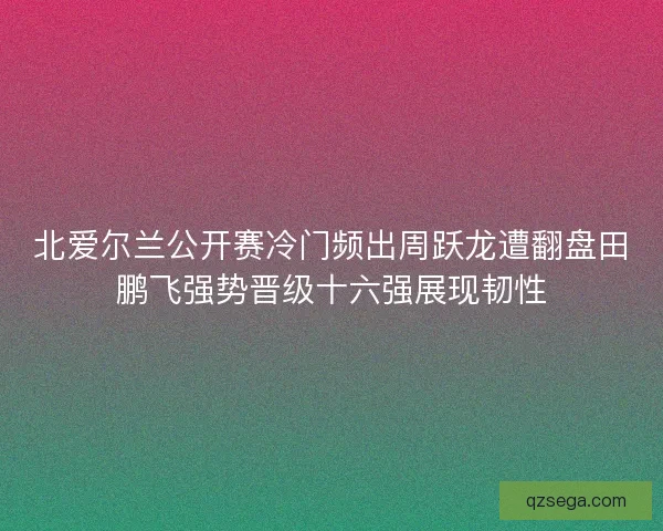 北爱尔兰公开赛冷门频出周跃龙遭翻盘田鹏飞强势晋级十六强展现韧性